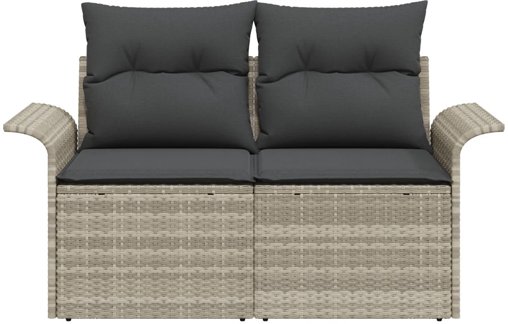 Sodo sofa su pagalve Šviesiai pilka 141 x 62 x 69cm poliratanas