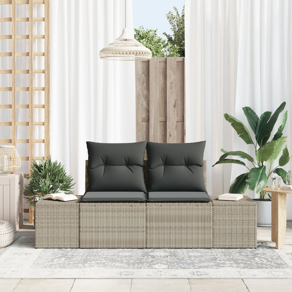 Sodo sofa su pagalve Pilka 184 x 62 x 69 cm poliratanas