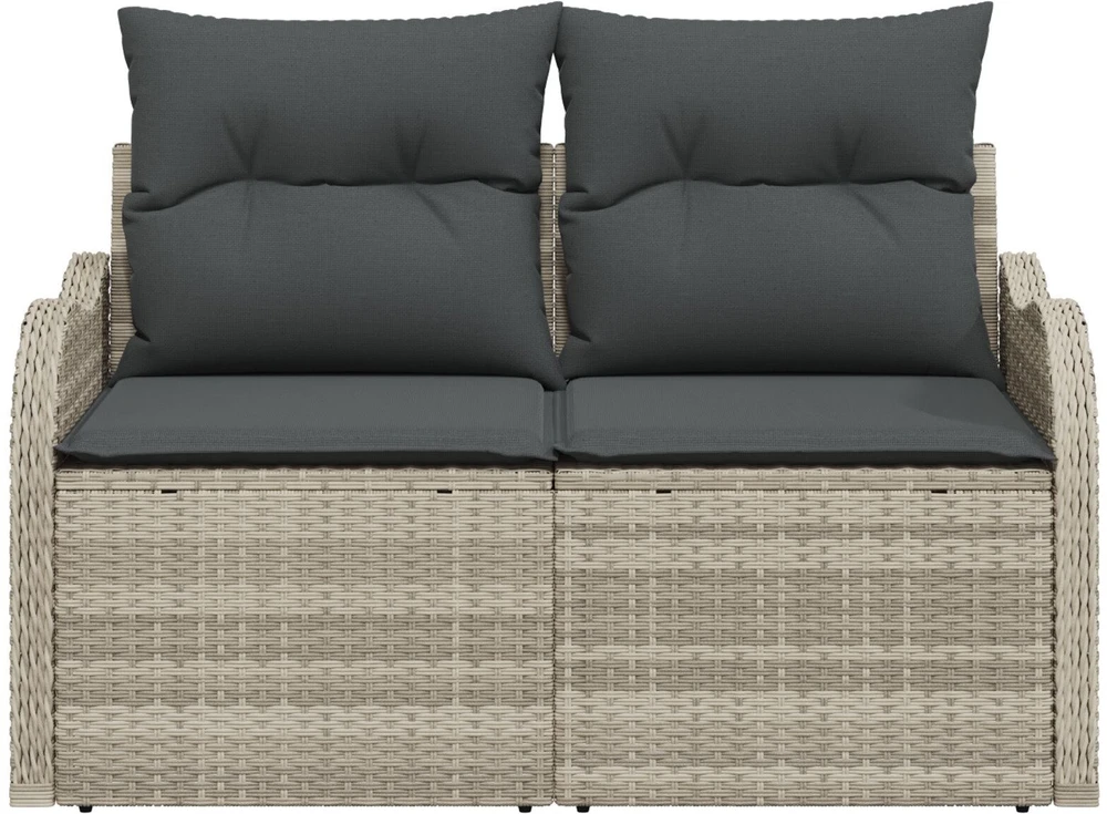 Sodo sofa su pagalve Šviesiai pilka 121 x 62 x 69cm poliratanas