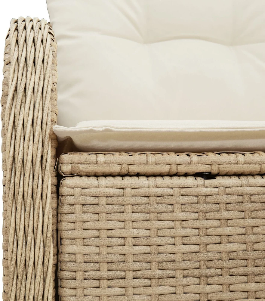Sodo sofa su pagalve Smėlio 121 x 62 x 69cm poliratanas