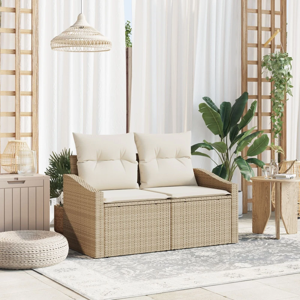 Sodo sofa su pagalve su saugykla 123 x 62 x 69 cm poliratanas