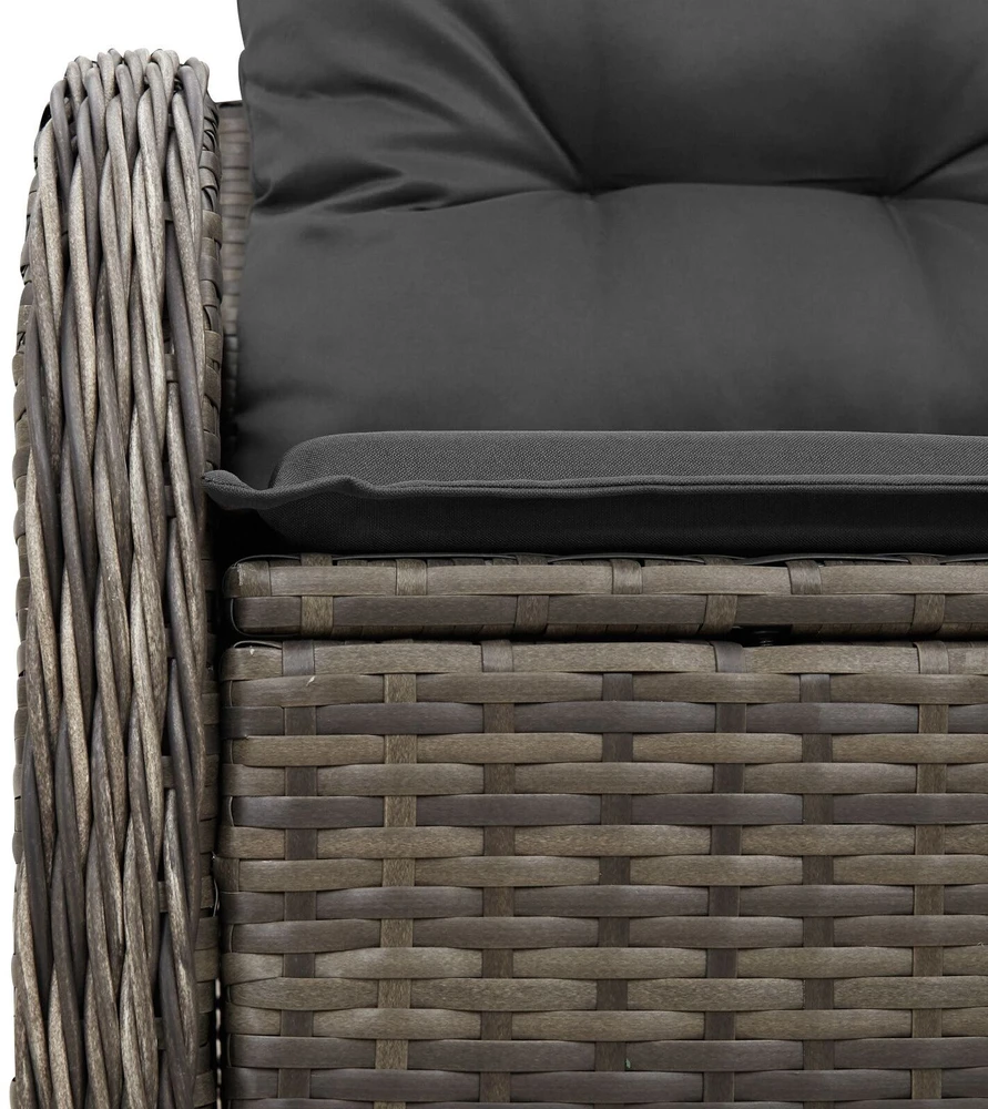Sodo sofa su pagalve Pilka 121 x 62 x 69cm poliratanas