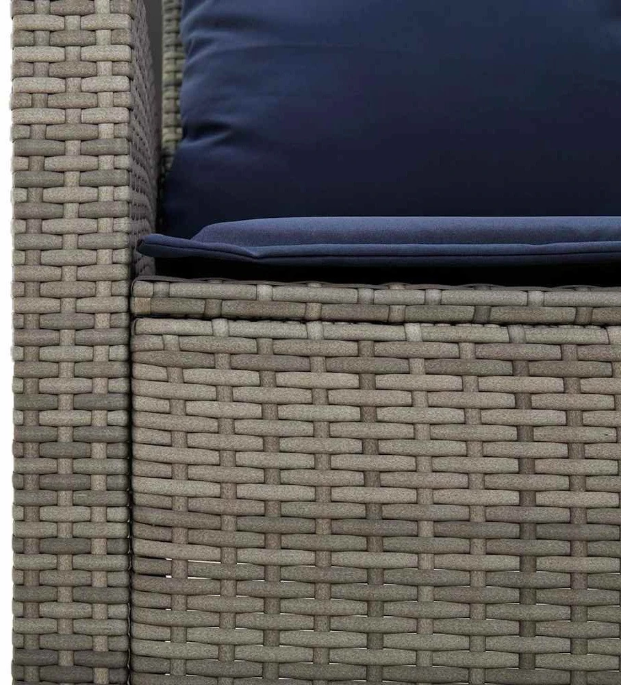 Dvivietė sodo sofa su pagalvėlėmis ir staliuku, pilkos spalvos
