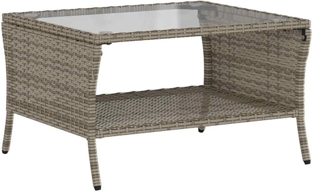 Dvivietė sodo sofa su pagalvėlėmis ir staliuku, pilkos spalvos
