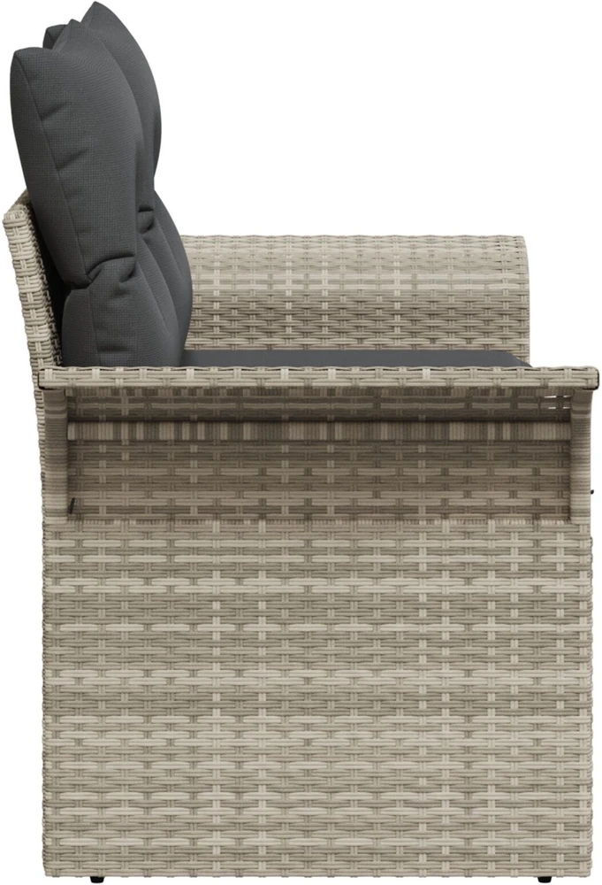 Sodo sofa su pagalve Šviesiai pilka 141 x 62 x 69cm poliratanas