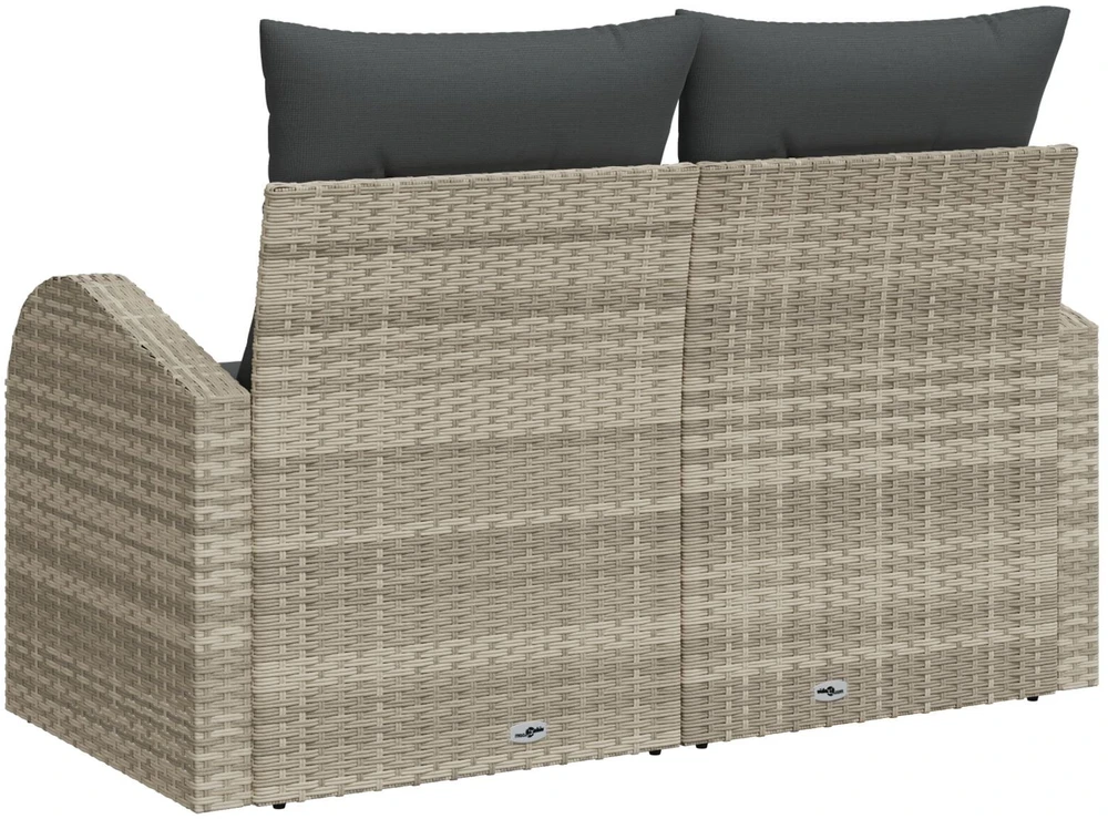 Sodo sofa su pagalve Šviesiai pilka 124 x 62 x 69cm poliratanas