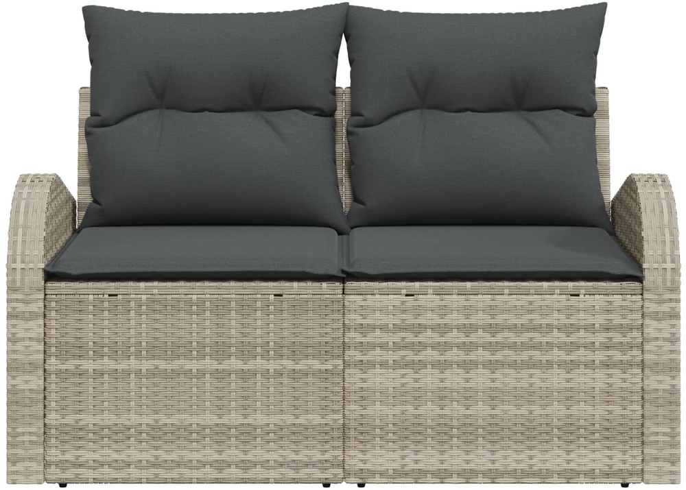 Sodo sofa su pagalve Šviesiai pilka 124 x 62 x 69cm poliratanas