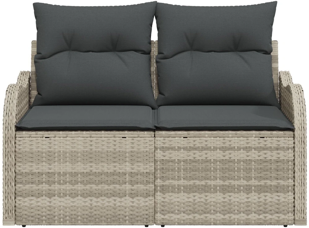 Sodo sofa su pagalve Šviesiai pilka 121 x 62 x 69cm poliratanas