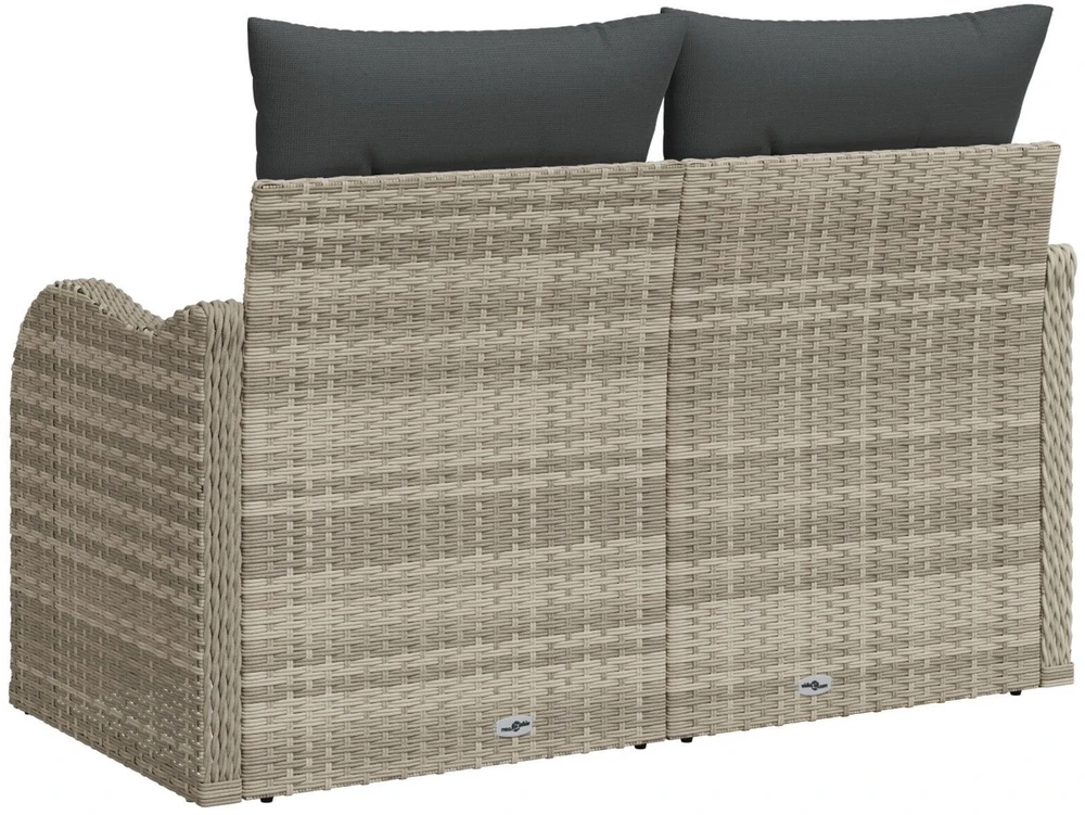 Sodo sofa su pagalve Šviesiai pilka 121 x 62 x 69cm poliratanas