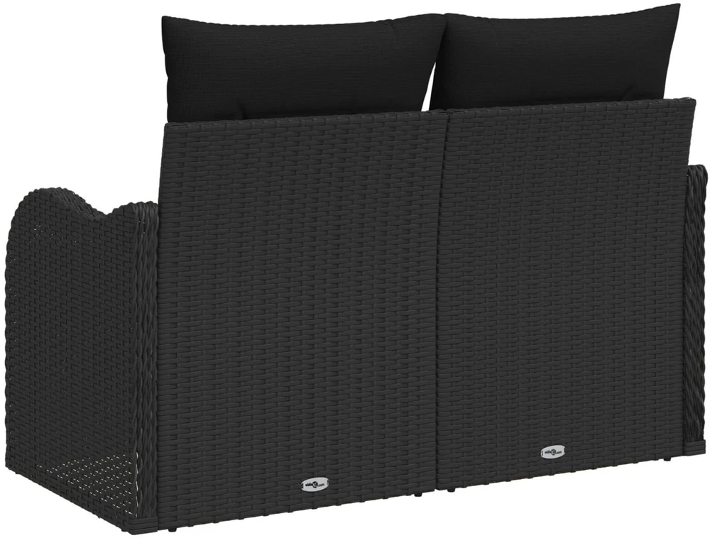 Sodo sofa su pagalve Juoda 121 x 62 x 69cm poliratanas