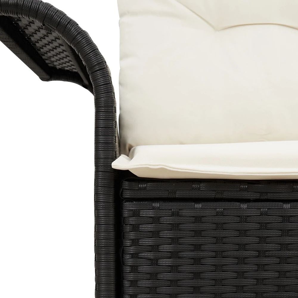 Sodo sofa su pagalve Juoda 141 x 62 x 69cm poliratanas
