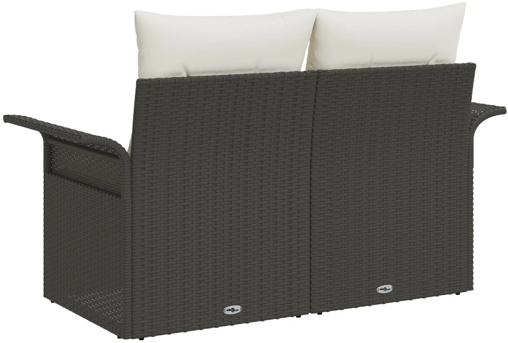 Sodo sofa su pagalve Juoda 141 x 62 x 69cm poliratanas