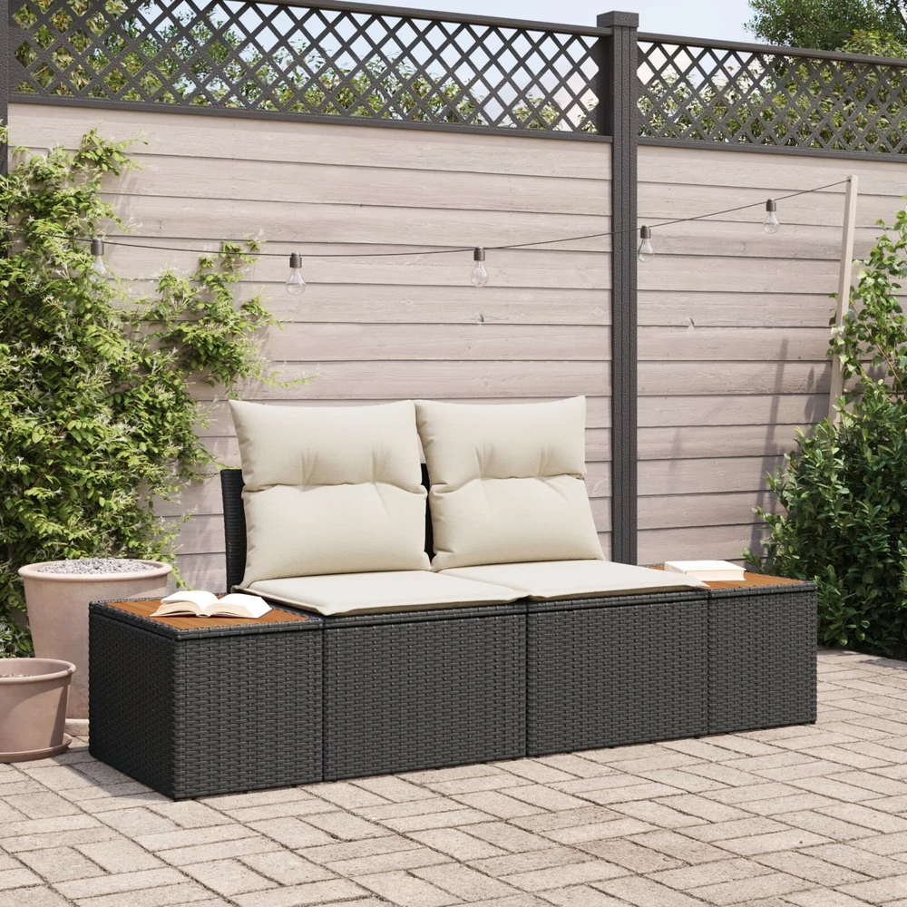 Sodo sofa Juoda 184 x 62 x 85cm poliratanas