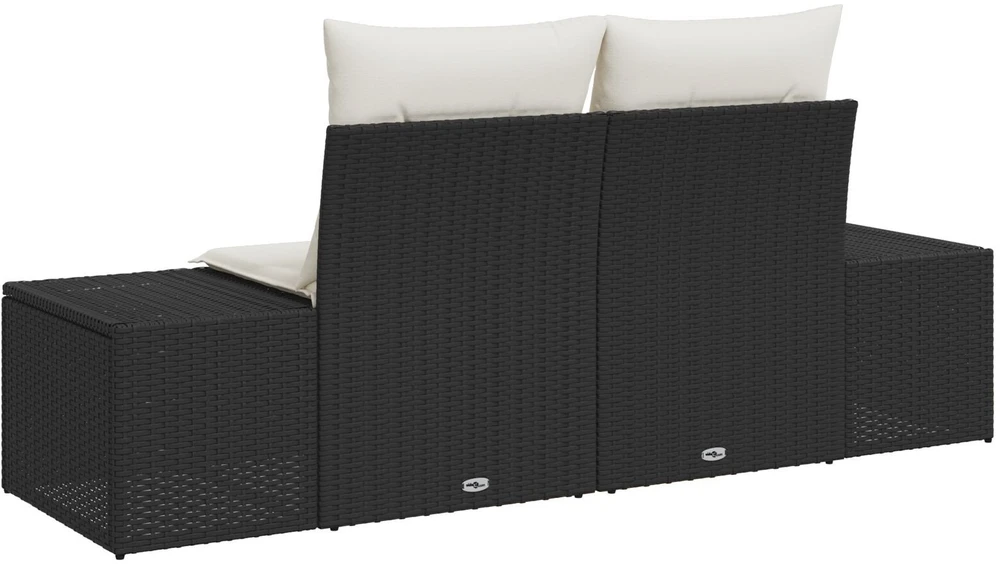 Sodo sofa su pagalve Juoda 184 x 62 x 69 cm poliratanas