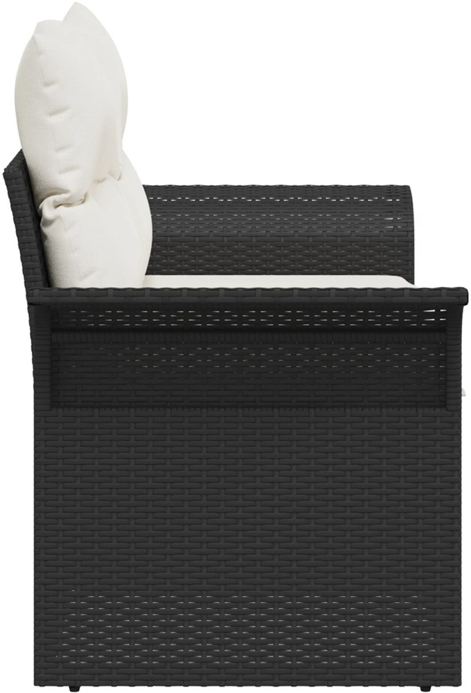 Sodo sofa su pagalve Juoda 141 x 62 x 69cm poliratanas