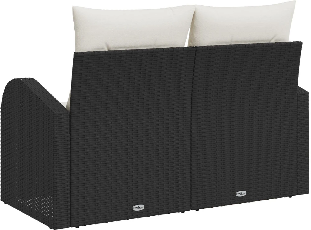 Sodo sofa su pagalve Juoda 124 x 62 x 69cm poliratanas