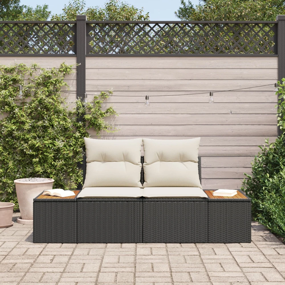 Sodo sofa Juoda 184 x 62 x 85cm poliratanas