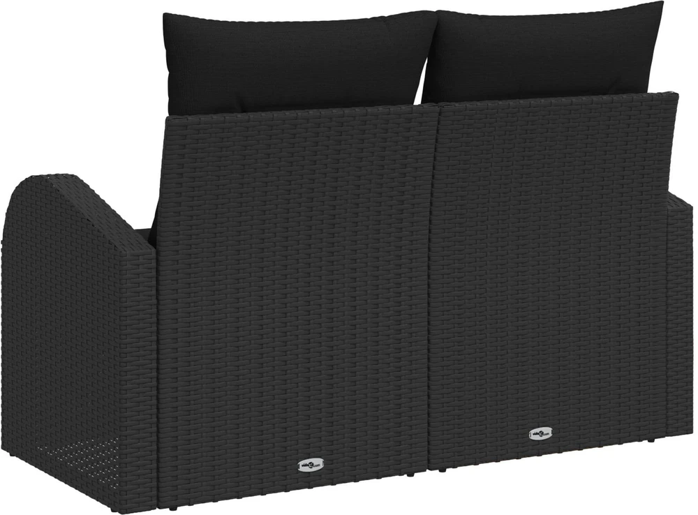 Sodo sofa su pagalve Juoda 124 x 62 x 69cm poliratanas