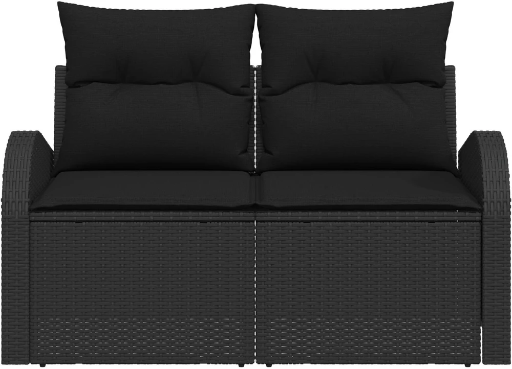 Sodo sofa su pagalve Juoda 124 x 62 x 69cm poliratanas
