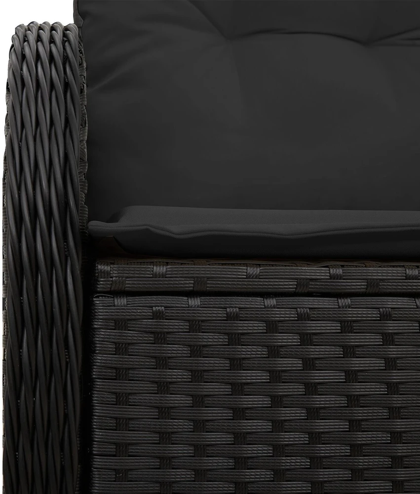 Sodo sofa su pagalve Juoda 121 x 62 x 69cm poliratanas