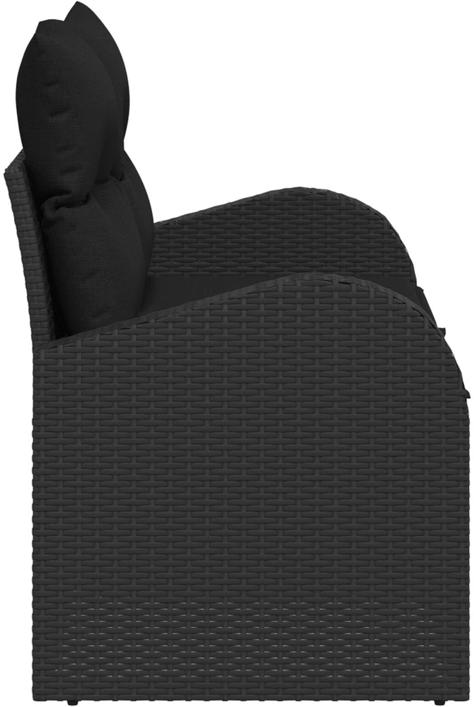 Sodo sofa su pagalve Juoda 124 x 62 x 69cm poliratanas