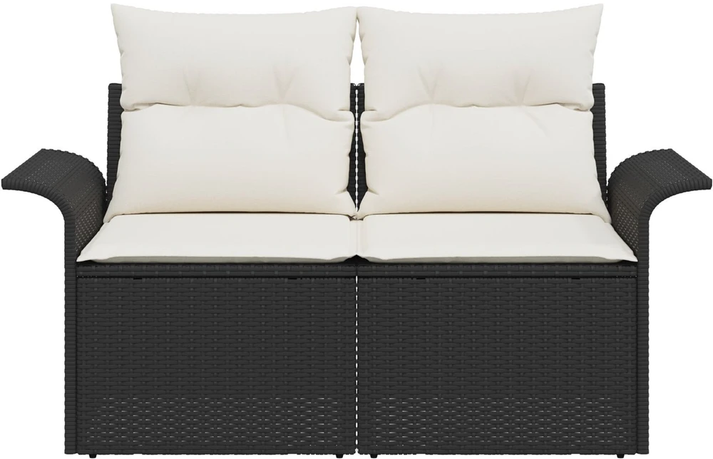 Sodo sofa su pagalve Juoda 141 x 62 x 69cm poliratanas
