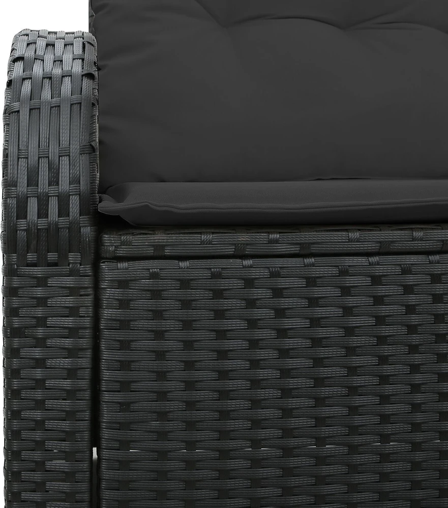 Sodo sofa su pagalve Juoda 124 x 62 x 69cm poliratanas