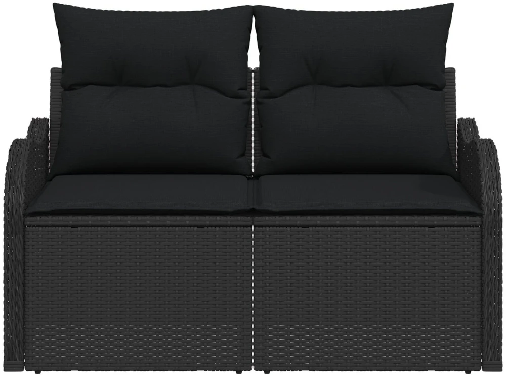 Sodo sofa su pagalve Juoda 121 x 62 x 69cm poliratanas