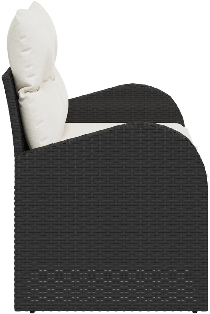Sodo sofa su pagalve Juoda 124 x 62 x 69cm poliratanas