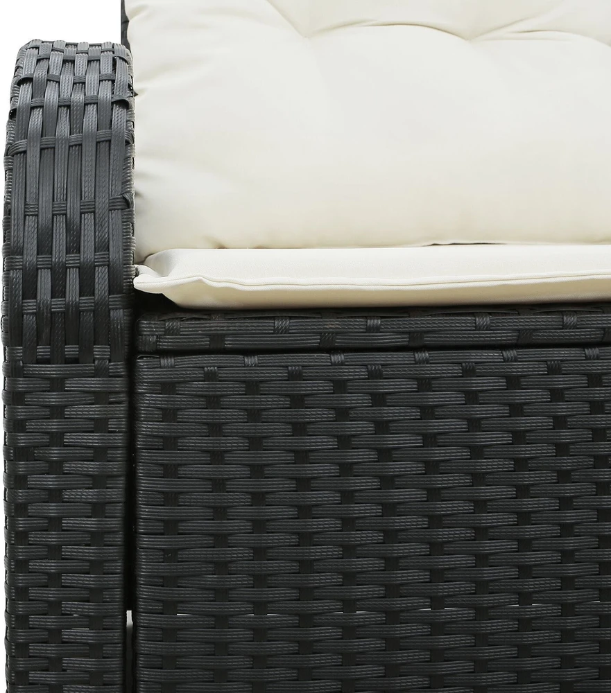Sodo sofa su pagalve Juoda 124 x 62 x 69cm poliratanas
