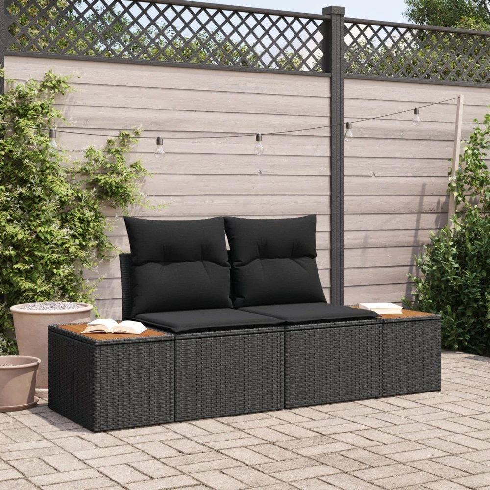 Sodo sofa Juoda 184 x 62 x 85cm poliratanas