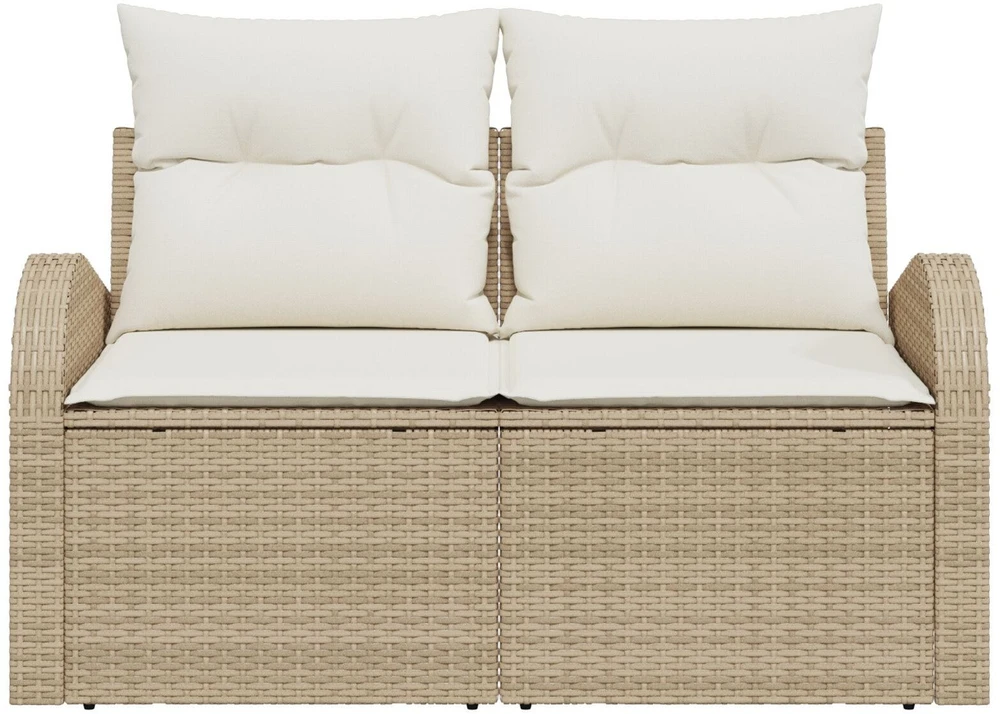Sodo sofa su pagalve Smėlio 124 x 62 x 69cm poliratanas