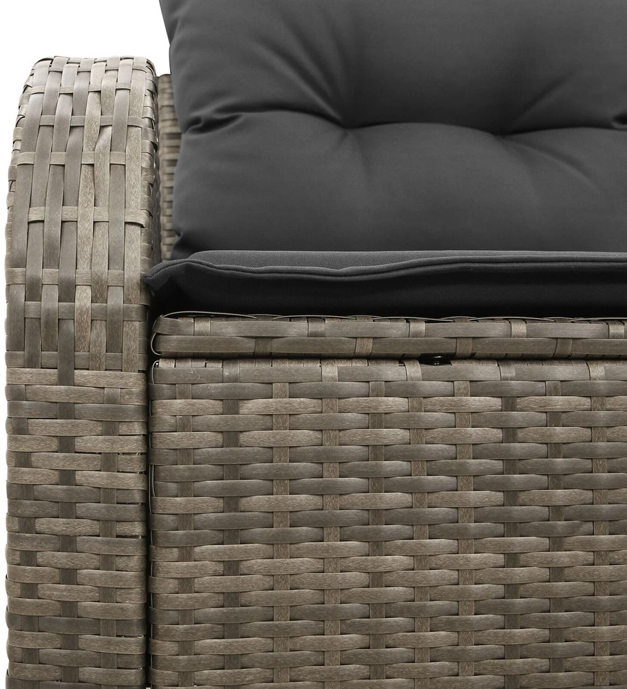 Sodo sofa su pagalve Pilka 124 x 62 x 69cm poliratanas