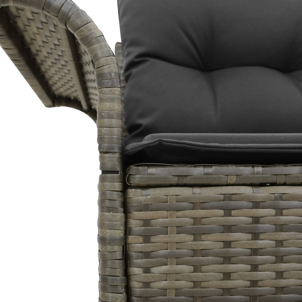 Sodo sofa su pagalve Pilka 141 x 62 x 69cm poliratanas