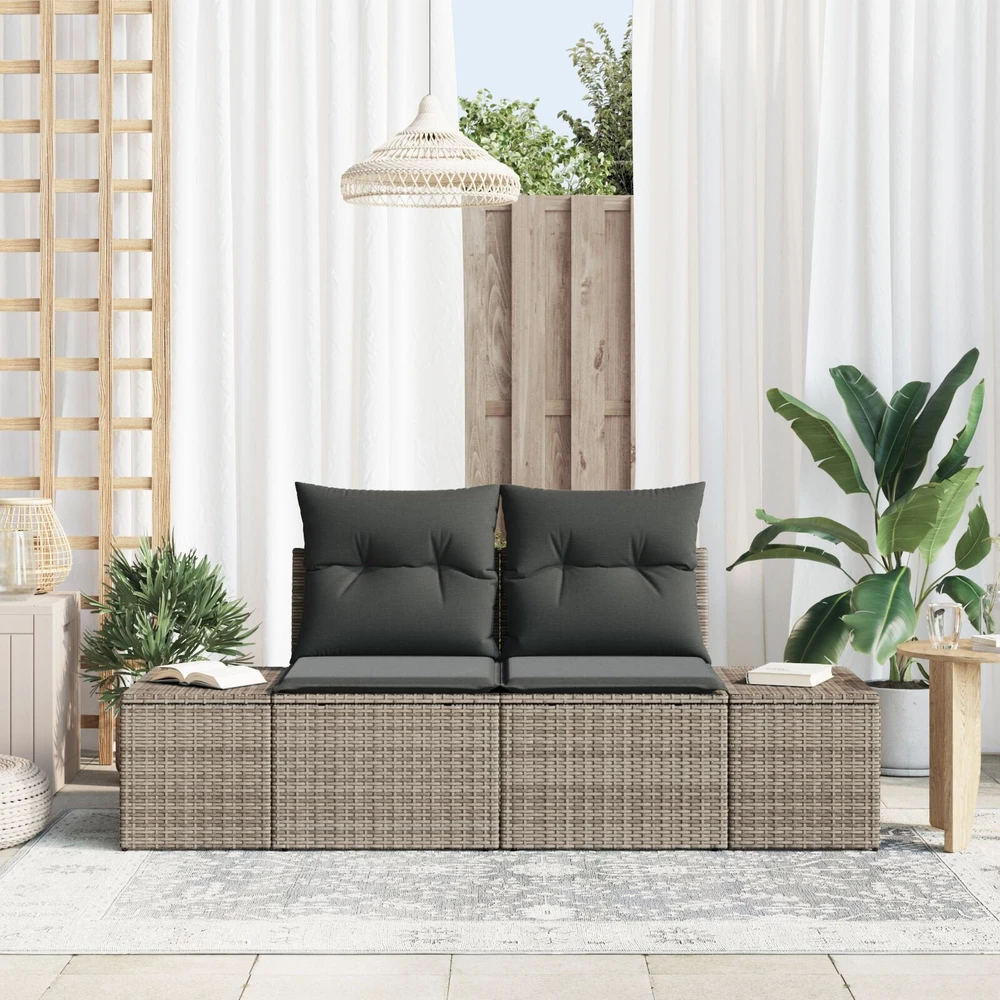 Sodo sofa su pagalve Pilka 184 x 62 x 69 cm poliratanas