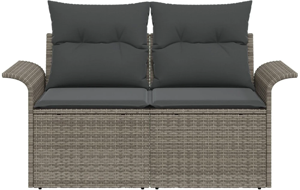Sodo sofa su pagalve Pilka 141 x 62 x 69cm poliratanas