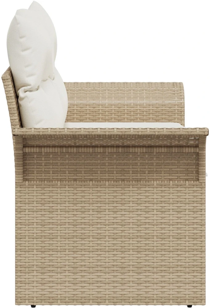Sodo sofa su pagalve Smėlio 141 x 62 x 69cm poliratanas