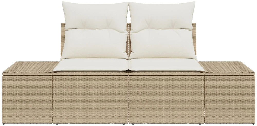 Sodo sofa su pagalve Smėlio 184 x 62 x 69 cm poliratanas
