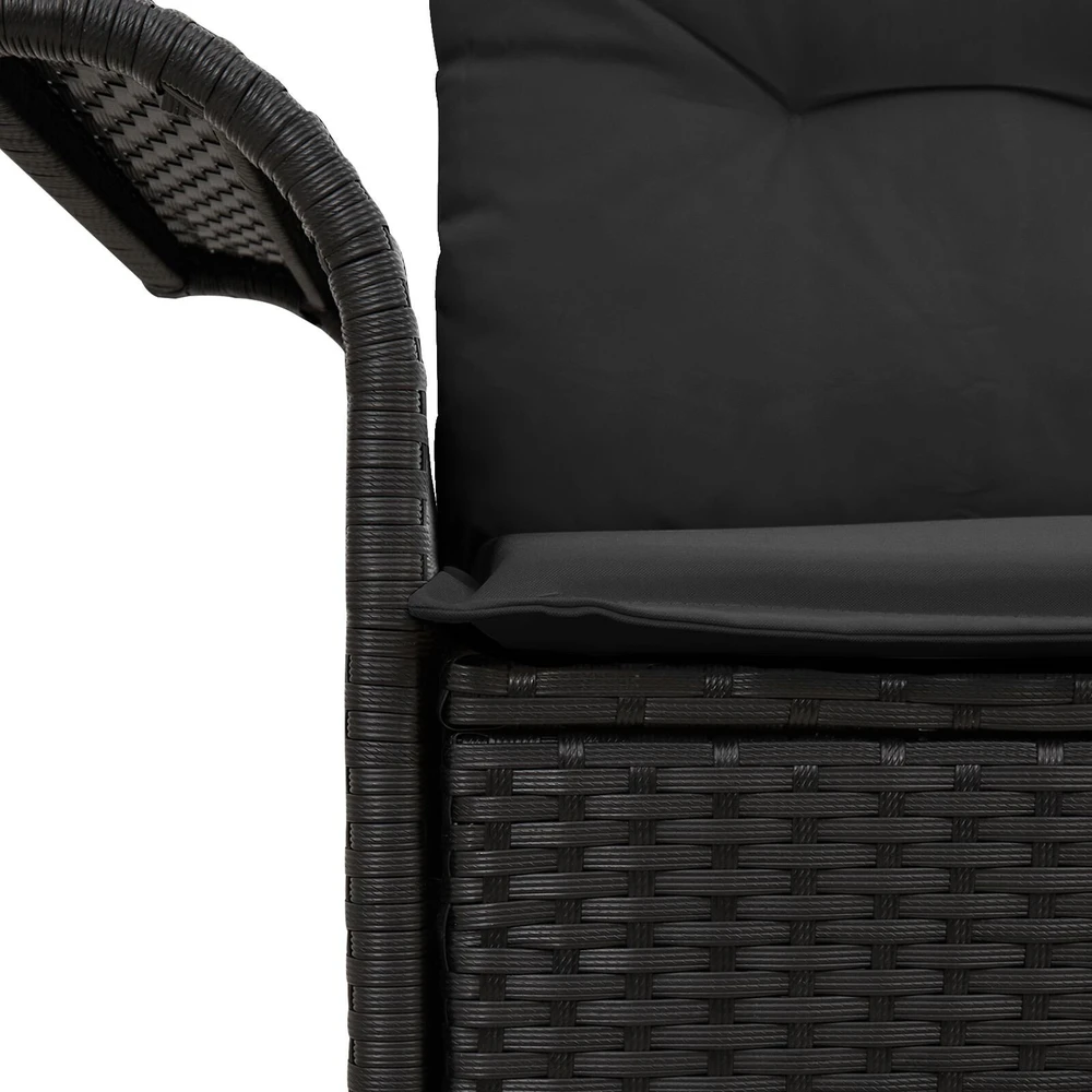 Sodo sofa su pagalve Juoda 141 x 62 x 69cm poliratanas