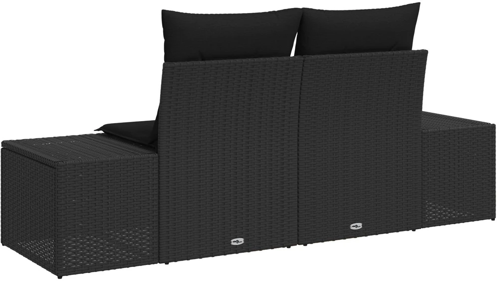 Sodo sofa su pagalve Juoda 184 x 62 x 69 cm poliratanas