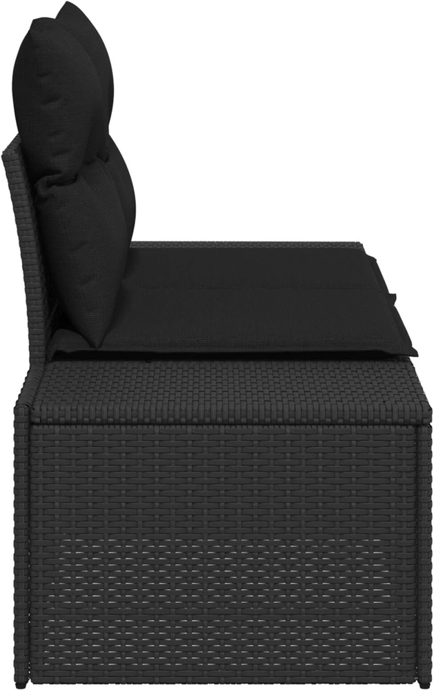 Sodo sofa su pagalve Juoda 184 x 62 x 69 cm poliratanas