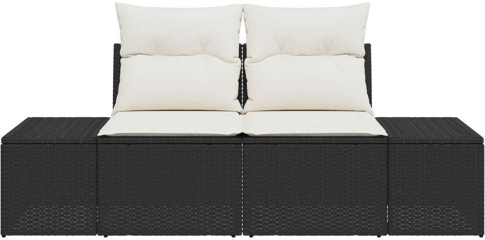 Sodo sofa su pagalve Juoda 184 x 62 x 69 cm poliratanas