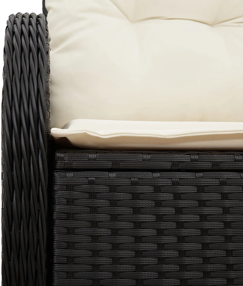 Sodo sofa su pagalve Juoda 121 x 62 x 69cm poliratanas