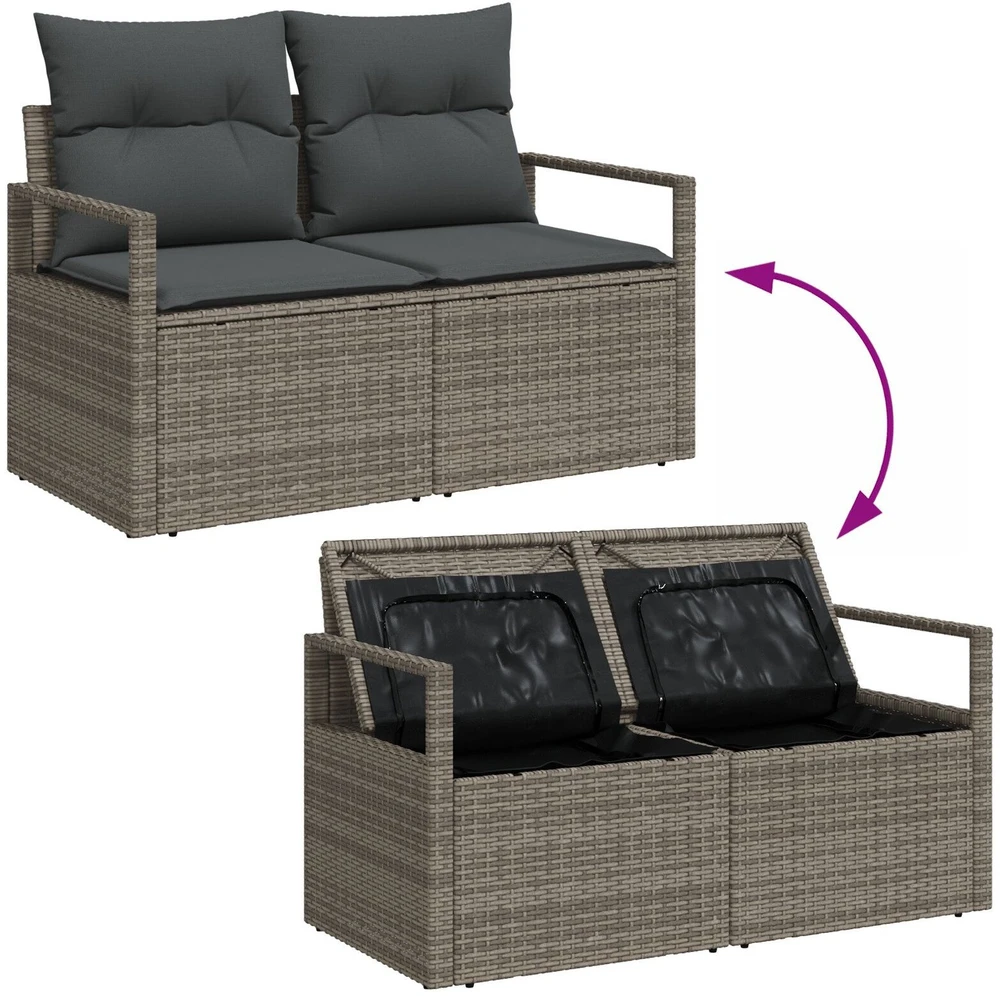 Sodo sofa su pagalve su saugykla 120 x 62 x 69 cm poliratanas