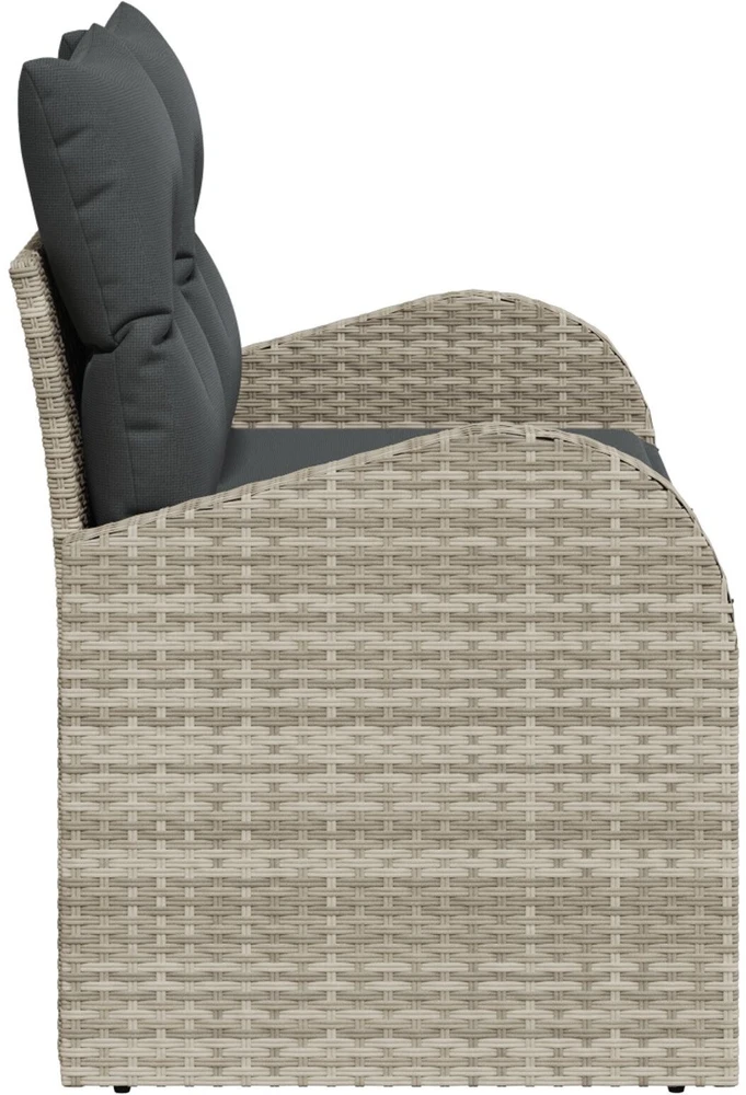 Sodo sofa su pagalve Šviesiai pilka 124 x 62 x 69cm poliratanas