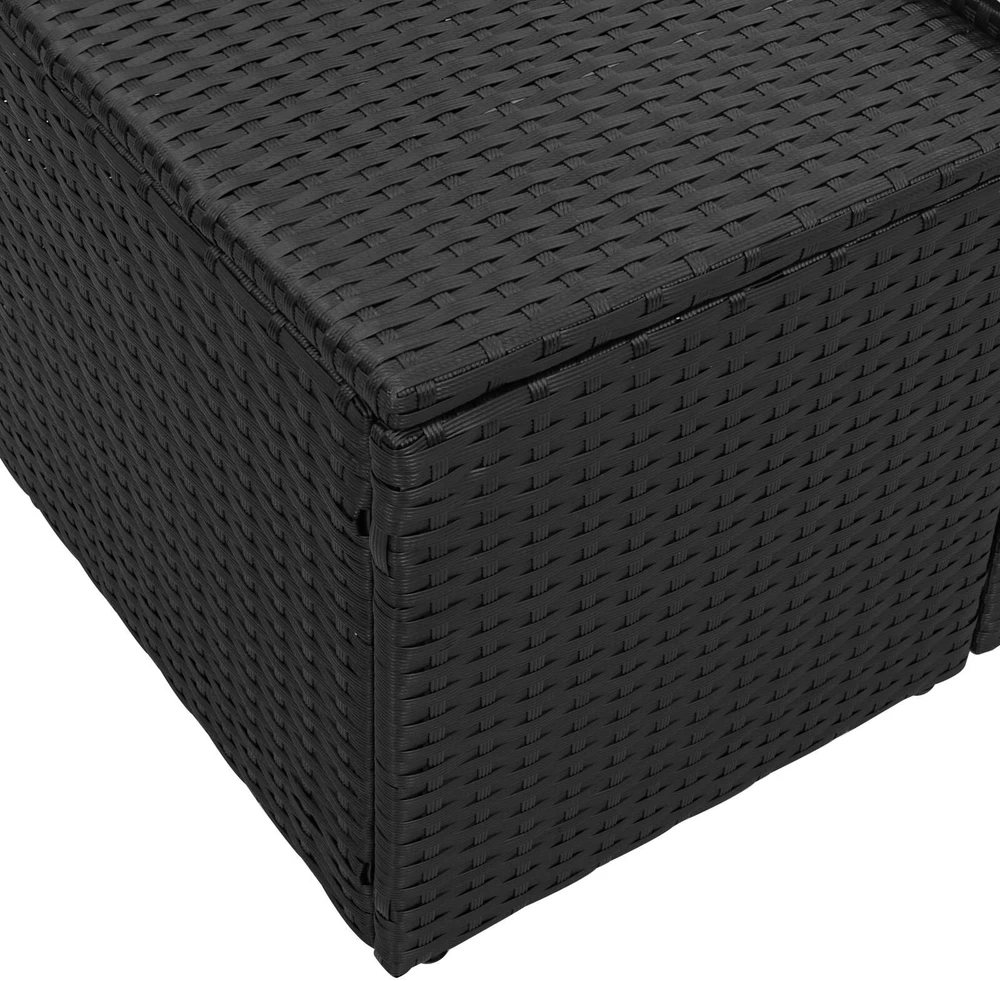 Sodo sofa su pagalve Juoda 184 x 62 x 69 cm poliratanas