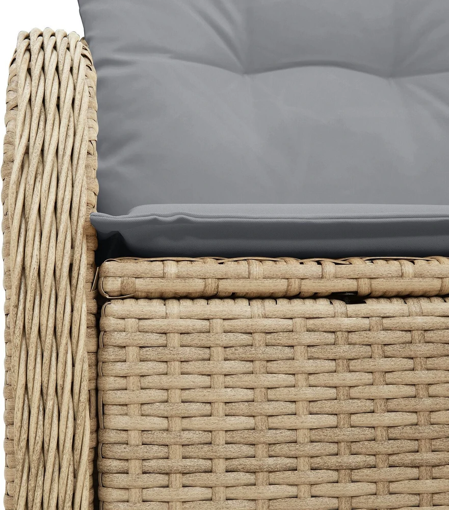 Sodo sofa su pagalve Smėlio 121 x 62 x 69cm poliratanas
