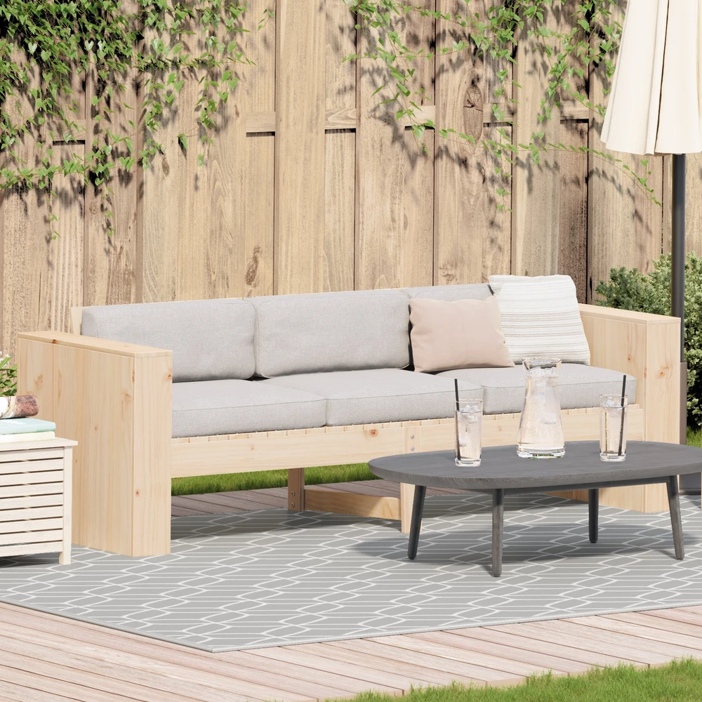 Sodo sofa Natūrali 185,5 x 60 x 62 cm Kietos pušies mediena