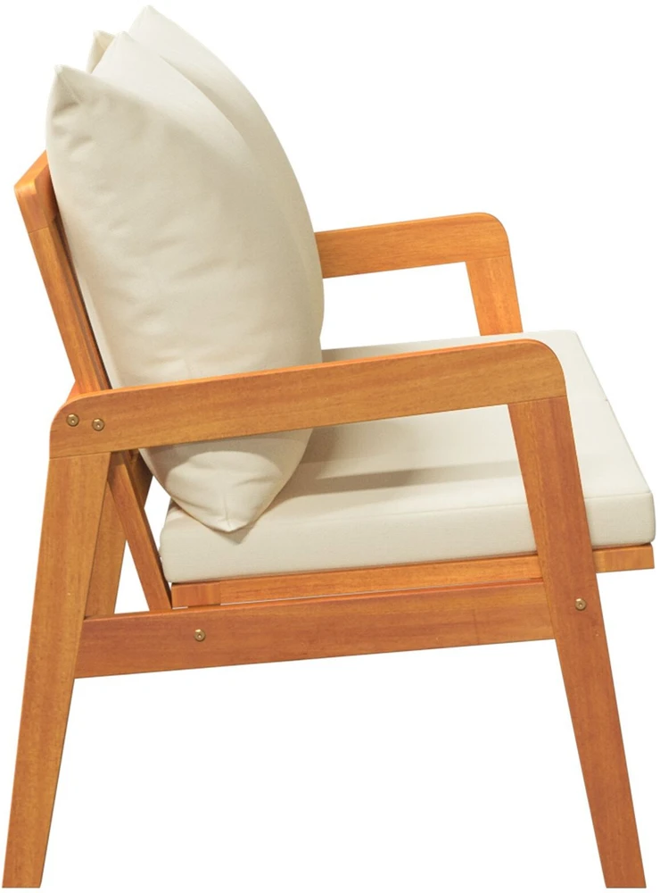 Sodo suolas su pagalve Natūralus aliejus 115 x 65 x 71 cm