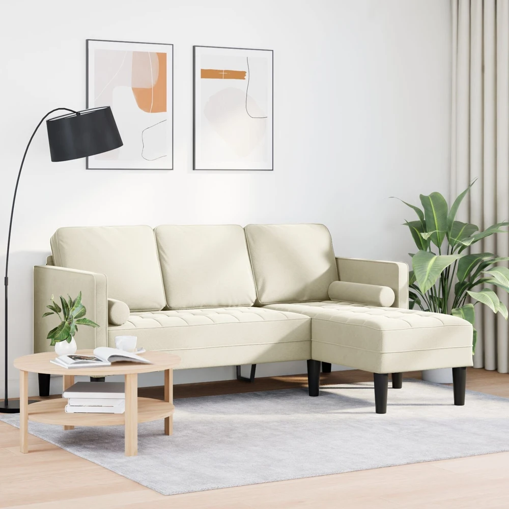 Sofa Sofos komplektas 2 vnt. Kreminė Poliesteris